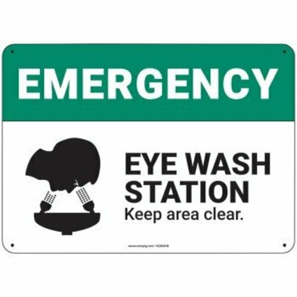 Pig PIG Eye Wash Station Sign 14" x 10" Aluminum 14" L x 10" H SGN2018-10X14-ALM